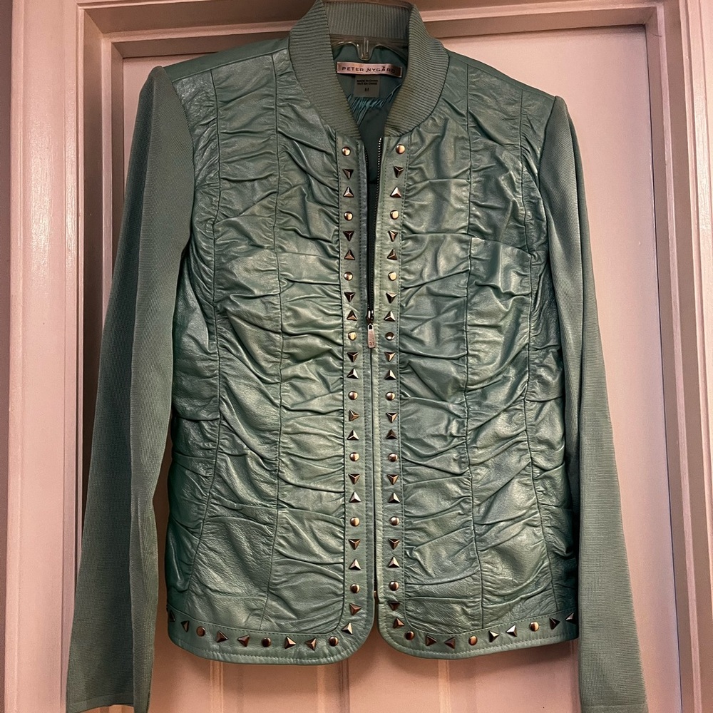 Peter Nygard Green Studded Jacket